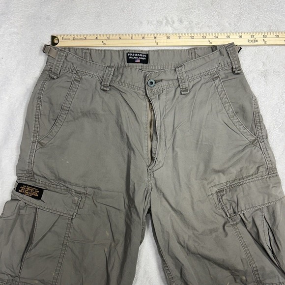 VTG Ralph Lauren Polo Jeans Co. Military Green Cargo Shorts Men's Size 32 - Picture 4 of 8